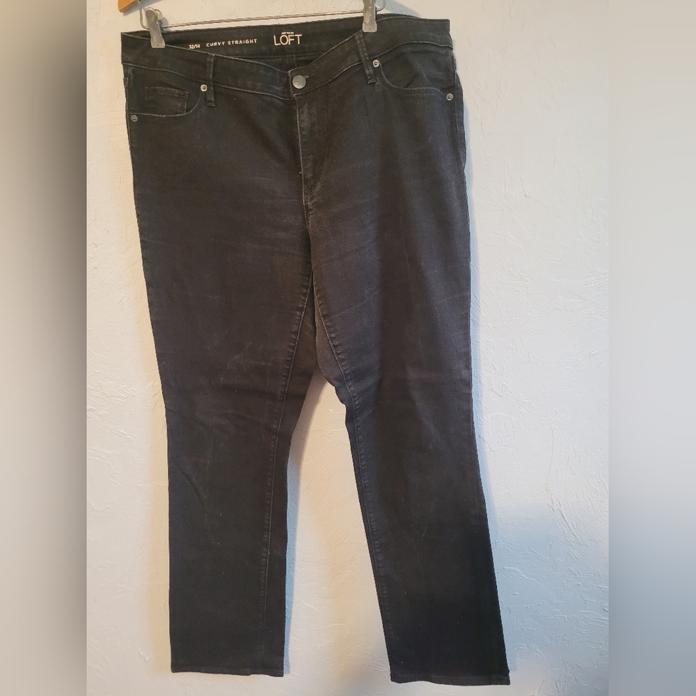 Ann Taylor Loft Black Curvy Straight Jeans